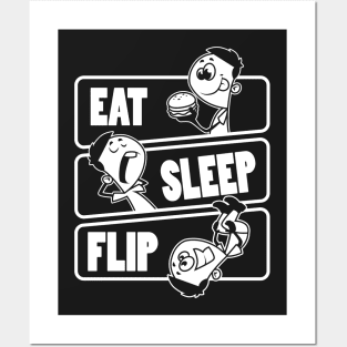 Eat Sleep Flip Repeat - Flipping Tumbling Gymnast print Posters and Art